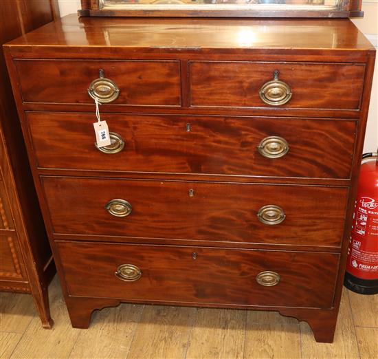 A George III mahogany caddy top chest of drawers W.91cm